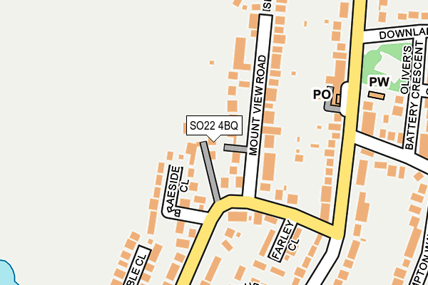 SO22 4BQ map - OS OpenMap – Local (Ordnance Survey)