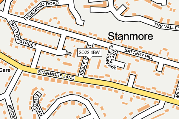 SO22 4BW map - OS OpenMap – Local (Ordnance Survey)