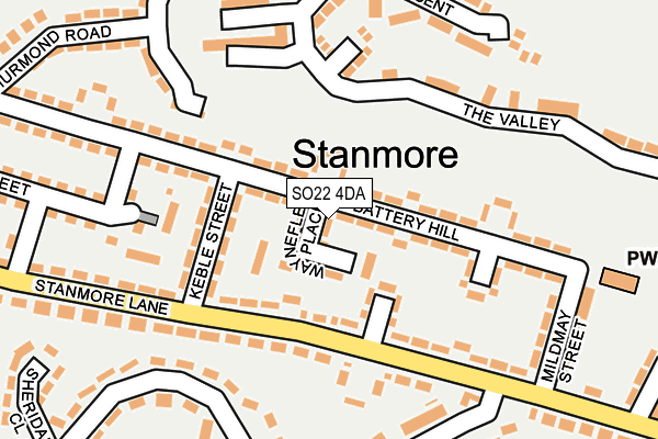 SO22 4DA map - OS OpenMap – Local (Ordnance Survey)