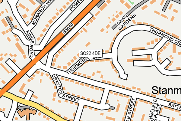 SO22 4DE map - OS OpenMap – Local (Ordnance Survey)