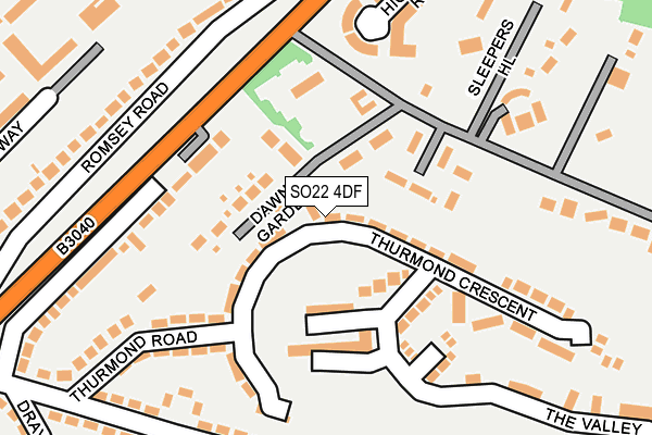 SO22 4DF map - OS OpenMap – Local (Ordnance Survey)