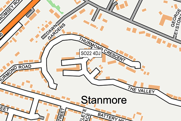 SO22 4DJ map - OS OpenMap – Local (Ordnance Survey)