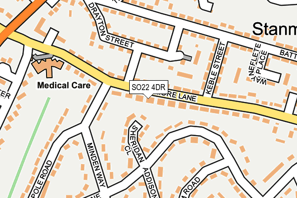 SO22 4DR map - OS OpenMap – Local (Ordnance Survey)