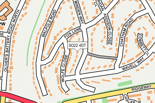 SO22 4DT map - OS OpenMap – Local (Ordnance Survey)