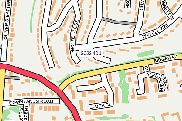 SO22 4DU map - OS OpenMap – Local (Ordnance Survey)