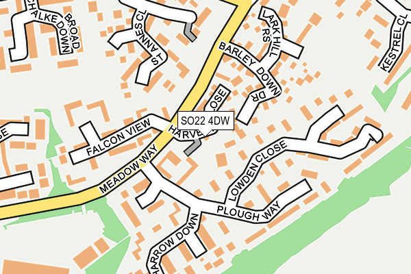 SO22 4DW map - OS OpenMap – Local (Ordnance Survey)