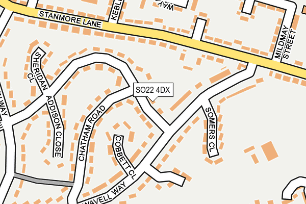 SO22 4DX map - OS OpenMap – Local (Ordnance Survey)