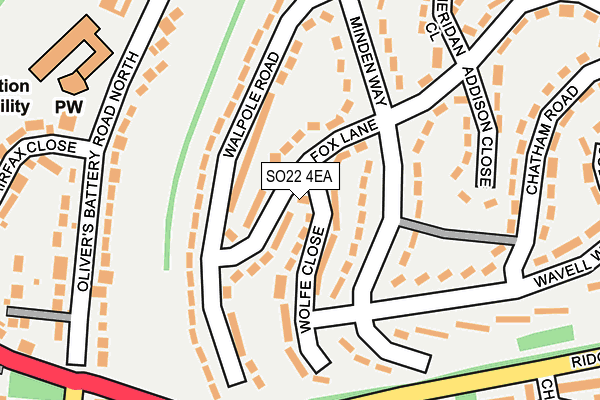 SO22 4EA map - OS OpenMap – Local (Ordnance Survey)