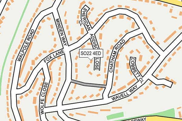 SO22 4ED map - OS OpenMap – Local (Ordnance Survey)