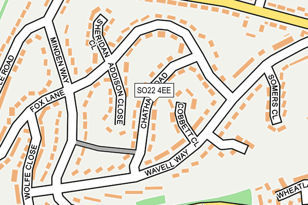 SO22 4EE map - OS OpenMap – Local (Ordnance Survey)