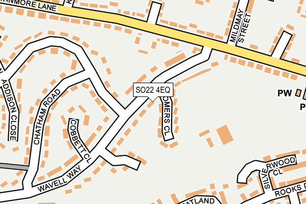 SO22 4EQ map - OS OpenMap – Local (Ordnance Survey)