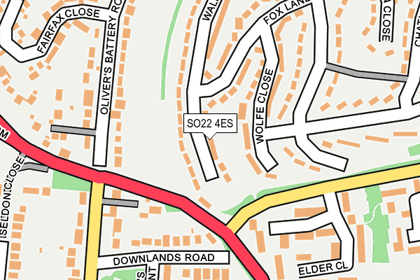 SO22 4ES map - OS OpenMap – Local (Ordnance Survey)