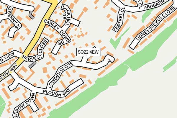 SO22 4EW map - OS OpenMap – Local (Ordnance Survey)