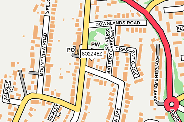 SO22 4EZ map - OS OpenMap – Local (Ordnance Survey)