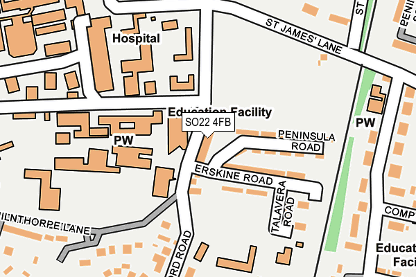 SO22 4FB map - OS OpenMap – Local (Ordnance Survey)