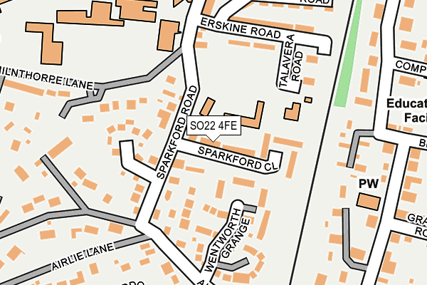 SO22 4FE map - OS OpenMap – Local (Ordnance Survey)