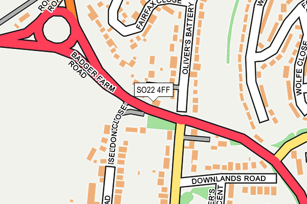 SO22 4FF map - OS OpenMap – Local (Ordnance Survey)