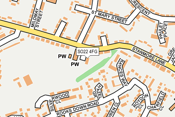 SO22 4FG map - OS OpenMap – Local (Ordnance Survey)
