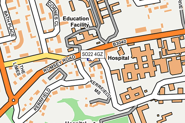 SO22 4GZ map - OS OpenMap – Local (Ordnance Survey)