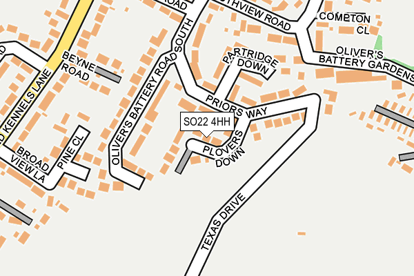 SO22 4HH map - OS OpenMap – Local (Ordnance Survey)