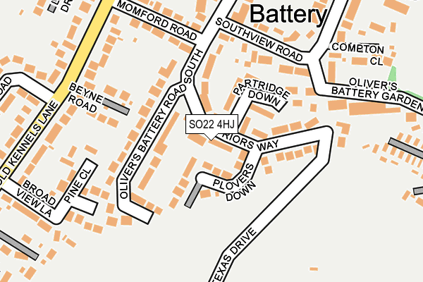 SO22 4HJ map - OS OpenMap – Local (Ordnance Survey)