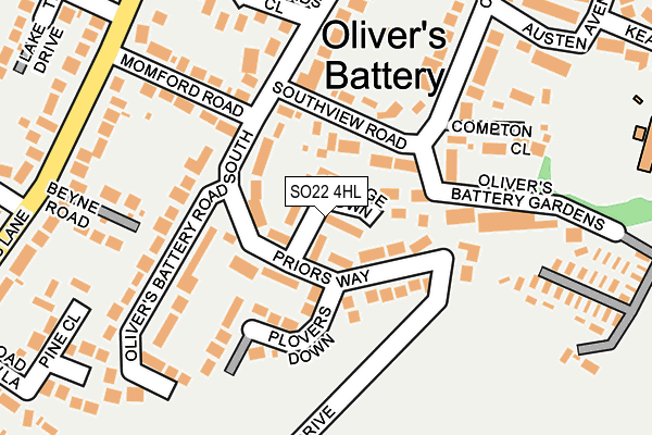 SO22 4HL map - OS OpenMap – Local (Ordnance Survey)