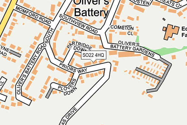 SO22 4HQ map - OS OpenMap – Local (Ordnance Survey)