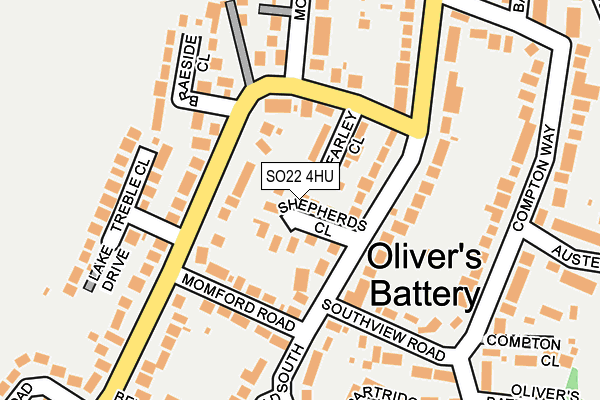 SO22 4HU map - OS OpenMap – Local (Ordnance Survey)