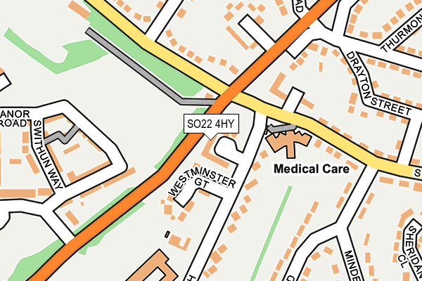 SO22 4HY map - OS OpenMap – Local (Ordnance Survey)