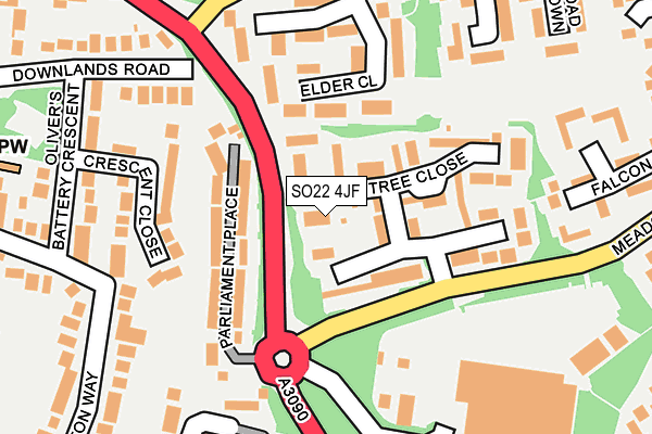 SO22 4JF map - OS OpenMap – Local (Ordnance Survey)