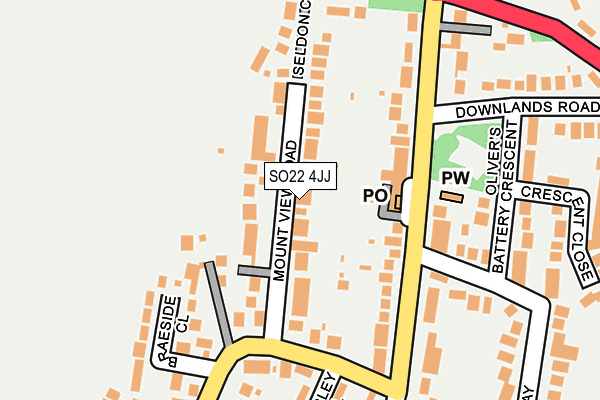 SO22 4JJ map - OS OpenMap – Local (Ordnance Survey)