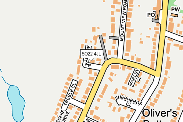 SO22 4JL map - OS OpenMap – Local (Ordnance Survey)