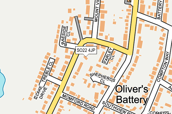 SO22 4JP map - OS OpenMap – Local (Ordnance Survey)