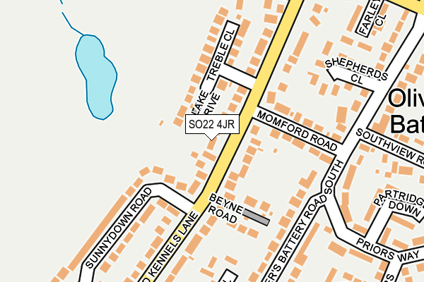SO22 4JR map - OS OpenMap – Local (Ordnance Survey)