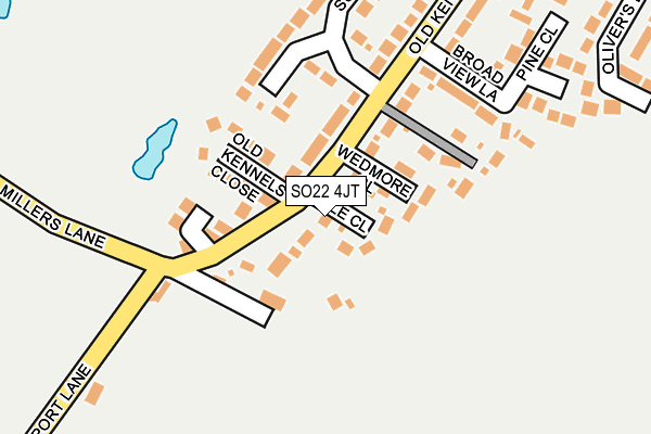 SO22 4JT map - OS OpenMap – Local (Ordnance Survey)