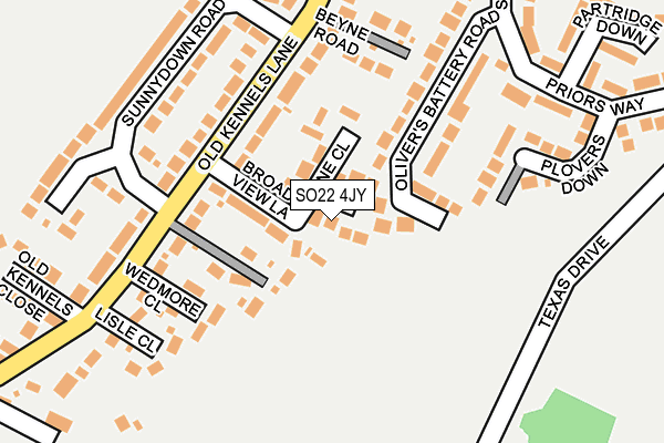 SO22 4JY map - OS OpenMap – Local (Ordnance Survey)