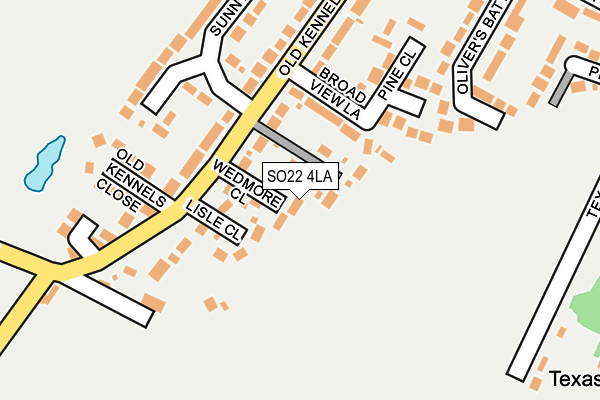 SO22 4LA map - OS OpenMap – Local (Ordnance Survey)