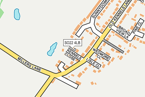 SO22 4LB map - OS OpenMap – Local (Ordnance Survey)
