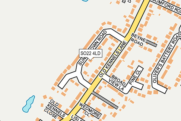 SO22 4LD map - OS OpenMap – Local (Ordnance Survey)