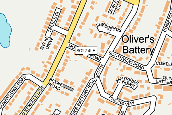 SO22 4LE map - OS OpenMap – Local (Ordnance Survey)