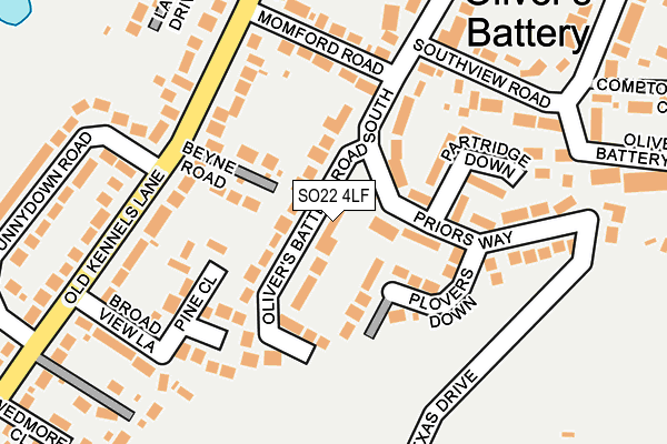 SO22 4LF map - OS OpenMap – Local (Ordnance Survey)