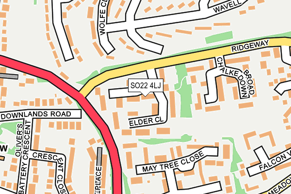 SO22 4LJ map - OS OpenMap – Local (Ordnance Survey)