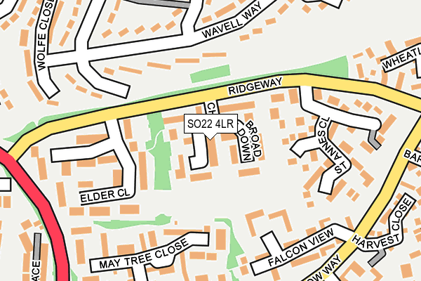 SO22 4LR map - OS OpenMap – Local (Ordnance Survey)