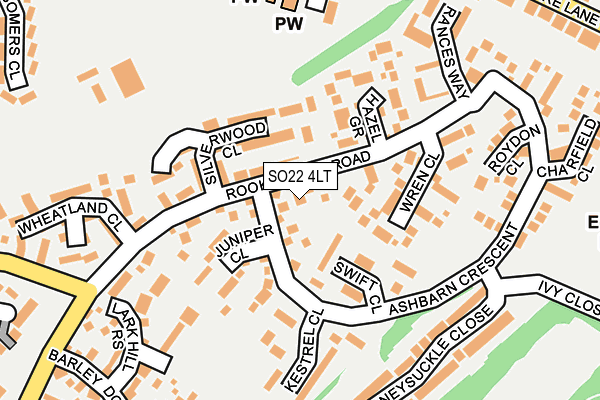 SO22 4LT map - OS OpenMap – Local (Ordnance Survey)