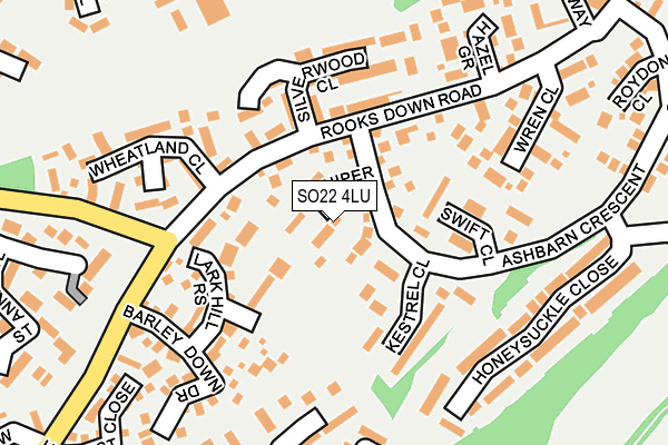 SO22 4LU map - OS OpenMap – Local (Ordnance Survey)