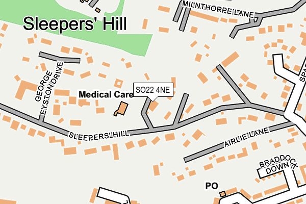 SO22 4NE map - OS OpenMap – Local (Ordnance Survey)