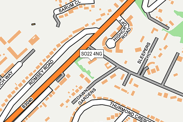 SO22 4NG map - OS OpenMap – Local (Ordnance Survey)