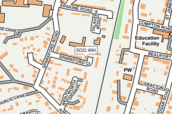 SO22 4NH map - OS OpenMap – Local (Ordnance Survey)