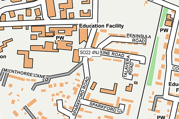 SO22 4NJ map - OS OpenMap – Local (Ordnance Survey)