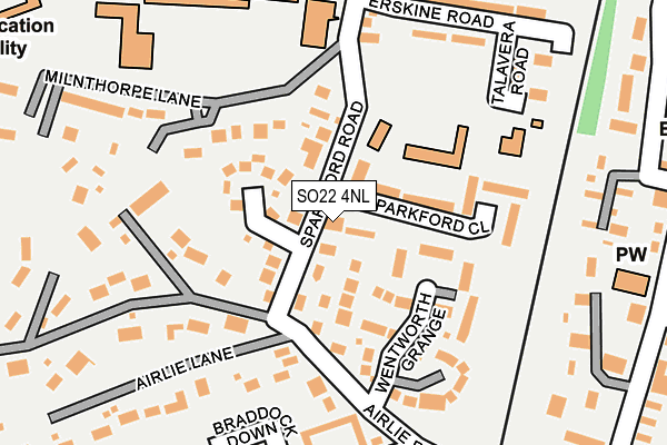 SO22 4NL map - OS OpenMap – Local (Ordnance Survey)